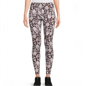 No Boundaries Halloween Sugar Skull Coffin Pumpkin Leggings Ladies XXL/19